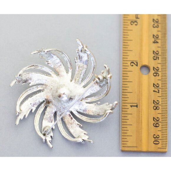 Silver spiral flower vintage brooch made by Sarah Coventry (C7) - Picture 2 of 2